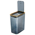 Transparent Trash Can, Bathroom Trash Cans with Lids, 2.6 Gallon Garbage Can for Bedroom, Office, Plastic Slim Waste Basket with Press Top Lid, 10L Clear Trash Bin for Home, Kitchen (Blue)