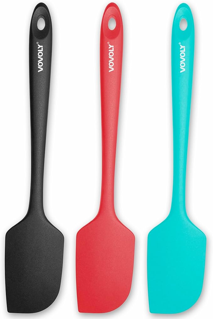 3 Pack Large Silicone Spatula for Kitchen,600°F Heat resistant Rubber Spatulas for Baking,Cooking, Scraping,and Mixing,Non Stick Kitchen Utensils, BPA Free, 11.2 IN, Multicolors