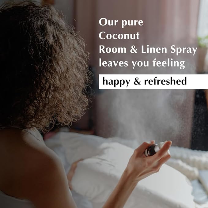 Coconut Room, Linen & Pillow Spray by Aromafume | 100ml/3.38 fl oz | with Pure Coconut Essential Oil | Aromatherapy Spray for Relaxation, Sleep & Stress Relief | Mist for Bedding, Fabrics