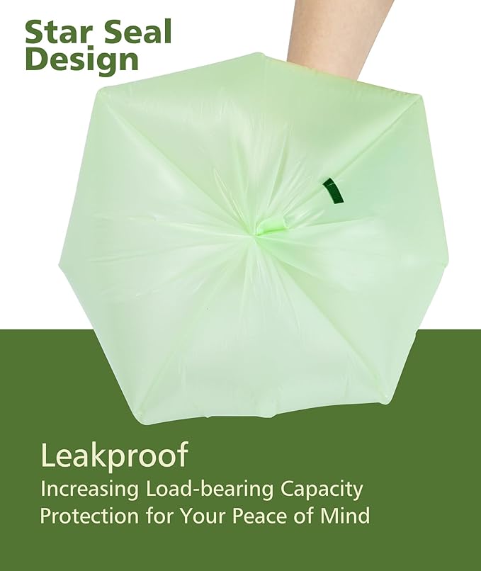 AYOTEE Small Compost Bags 2.6 Gallon Trash Bag, 150 Count Compostable Trash Bags 2.6 Gallon Compost Bag for Countertop Bin 1.3,2,3 Gallon, Small Waste Basket Liners for Bathroom Kitchen Office