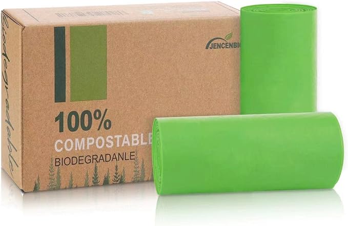 Compost Bags, 8 Gallons, 30Liter, Extra Thick 0.87 Mils, Biodegradable Food scrap waste bags with US BPI ASTM D6400 and Europe OK Compost Home Certified