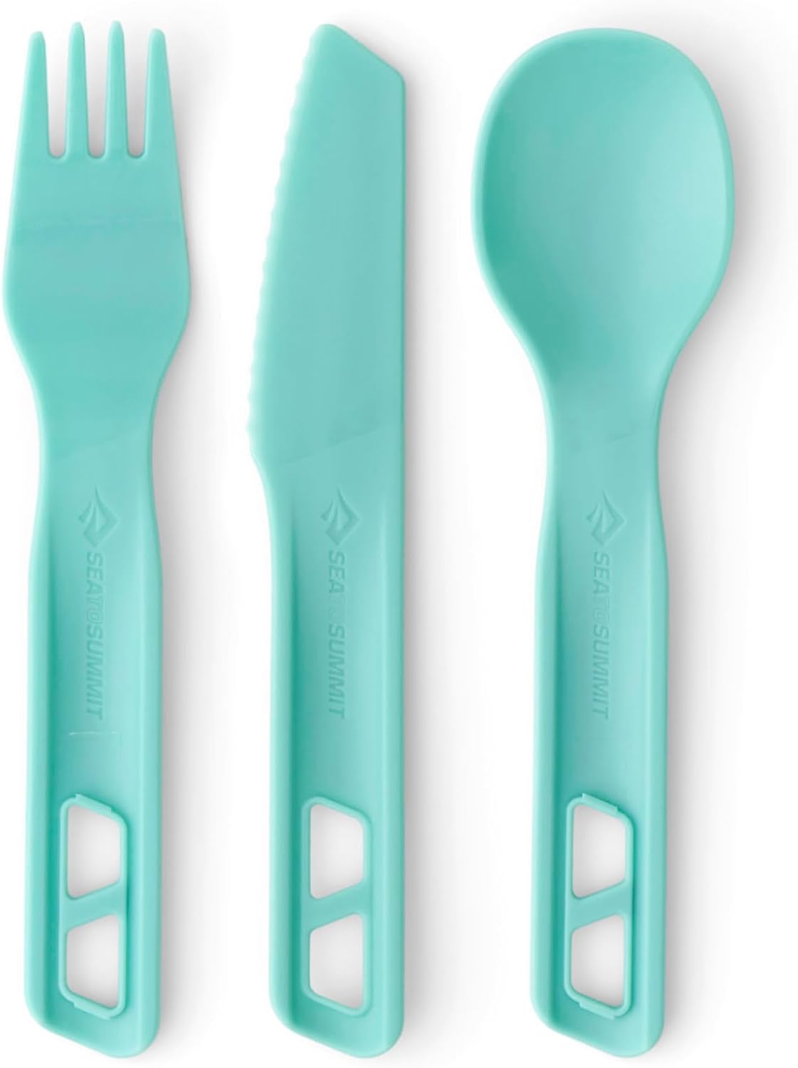 Sea to Summit Passage Camp Cutlery Set, Fork, Spoon and Knife, Aqua Sea Blue