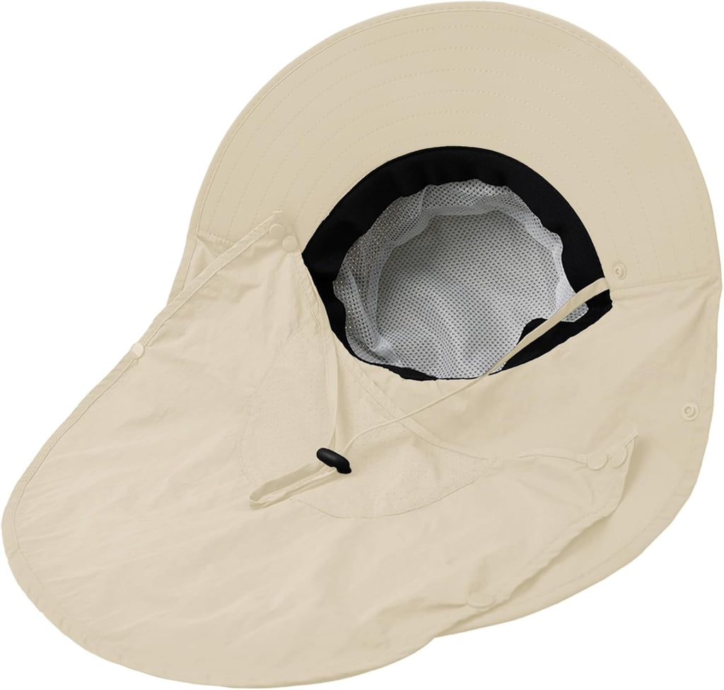 Sun Hat for Men Women with Neck Flap,UPF 50+ UV Protective Hiking Fishing Hats,Wide Brim Sun Hat for Women&Men