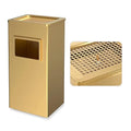 BEAMNOVA Trash Can Indoor Outdoor Black Stainless Steel Commercial Garbage Can Industrial Garbage Enclosure Inside Cabinet with Lid Waste Container, Gold Color, 12.2 * 9.8 * 24 in
