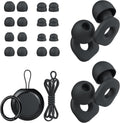 2 Pairs of Ear Plugs for Sleeping,Reusable Hearing Protection Earplugs with 8 Pairs Ear Tips & One Connector Cord,Soft Ear Plugs for Noise Reduction,Concert,Musician & Work - 25dB-30dB
