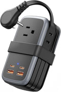 NTONPOWER GAN Ultra 65W USB Fast Charging Station, 7 in 1 Travel Power Strip with 3 Outlets 4 USB (2 USB C), Extension Cord 4ft, Travel Essentials, Cruise Power Strip Compatible with MacBook, iPhone