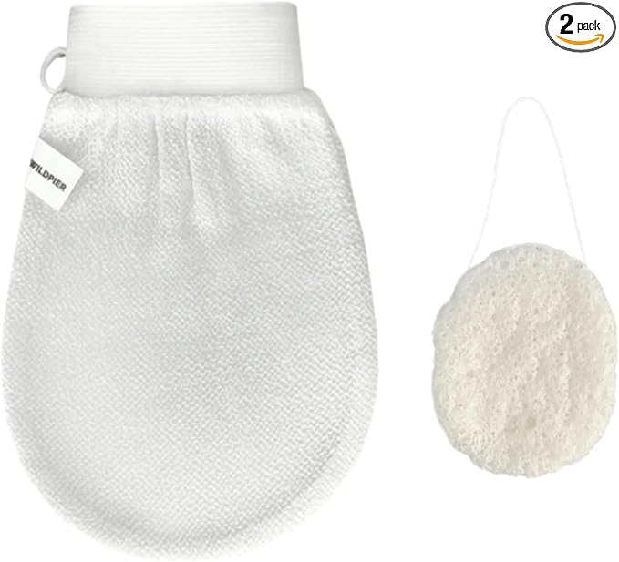 Wildpier Deep Exfoliating Glove and Konjac Sponge Bundle