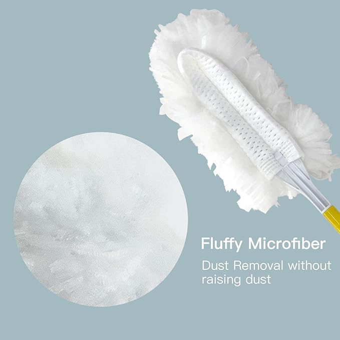 Car Interior Duster - Ultimate Cleaning Tool for Cars, House, and Office - Compact Mini Design for Effortless Dust Removal Stereo-Single Sided Design 2handle +20 Duster Refills.