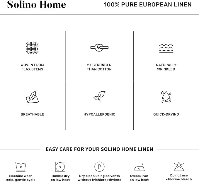 Solino Home Linen Sage Green Table Runner 108 Inches Long - 100% Pure Linen 14 x 108 Inch Table Runner for Christmas, New Year - Classic Hemstitch