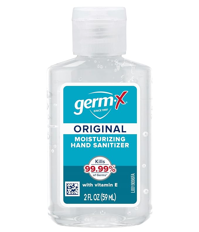 Germ-X Original Hand Sanitizer, Non-Drying Moisturizing Gel with Vitamin E, Instant and No Rinse Formula, Bulk Mini Travel Size for On-The-Go, 2 Fl Oz (Pack of 48)