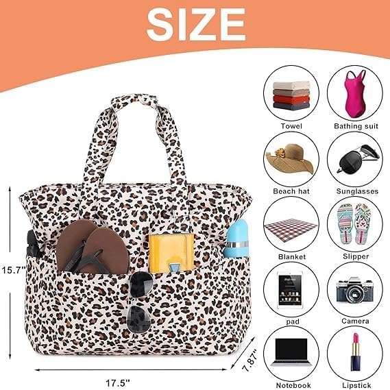 Beach Pool Bags Tote for Women Ladies Large Gym Tote Carry On Bag With Wet Compartment for Weekender Travel Waterproof