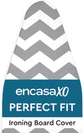 Encasa XO Ironing Board Cover and Pad 49"x18" - Thick 3mm Felt Padding, Drawstring Tightening & Lock, Easy Fit, Scorch & Stain Resistant, Fits Wide Ironing Board - Zig Zag