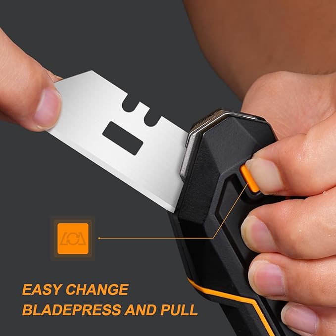 Utility Scraper Knife 3-in-1 - Pro Multi-Tool Design - Construction Camping Kitchen Use - Floor Glass Stovetop Cleaning w/10 Blades