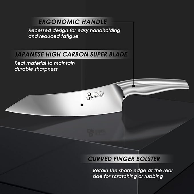 Kitchen Knife Set with Block, DDF iohEF 16 PCS Knife Sets for Kitchen with Block Japanese Stainless Steel, Ultra Sharp Chef Knife Set with Sharpener