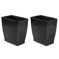 iDesign Small Rectangular Bathroom Trash Cans - Set of 2 - Black