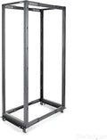 StarTech.com 4-Post 42U Mobile Open Frame Server Rack, 19in Network Rack with Wheels, Rolling Rack for Computer/AV/Data/IT Equipment - Casters, Leveling Feet or Floor Mounting (4POSTRACK42)