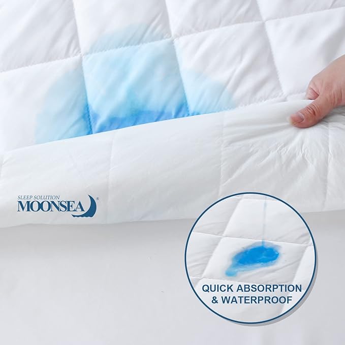 Twin XL Mattress Protector Pad 2 Pack Quilted Waterproof, Absorbent Twin Extra Long Mattress Topper Cover for College Dorm, Deep Pocket Stretches up to 16 Inch