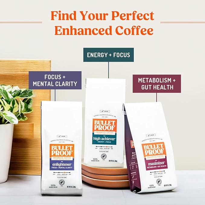 Bulletproof The Enlightener Coffee Pods, 24 Count, Medium-Dark Roast Enhanced Coffee with L-Theanine, Panax Ginseng and Gingko Biloba, Supports Mental Clarity, Focus, and Memory