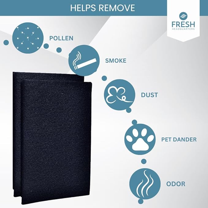 2-Pack Activated Carbon Charcoal Microwave Hood Filters - 18" x 15" Cut To Fit Kitchen Air Filter - Universal for Frigidaire, Whirlpool, GE, LG, Maytag and KitchenAid, Made in USA
