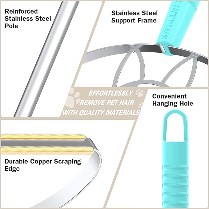 63“Ultra Long Carpet Rake by LINTPLUS-Heavy Duty Carpet Scraper & Pet Hair Remover for Deep Cleaning, Efficient Dog Hair Remover for Carpets,Rugs,Furniture-Durable Carpet Rake for Home Use