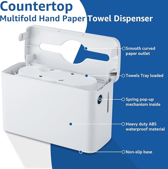 Paper Towel Dispenser Countertop, Multifold Trifold Paper Towel Holder, Hand Towel Dispenser, Commercial Paper Towel Dispenser,Paper Towel Holder for Home Kitchen Restaurant