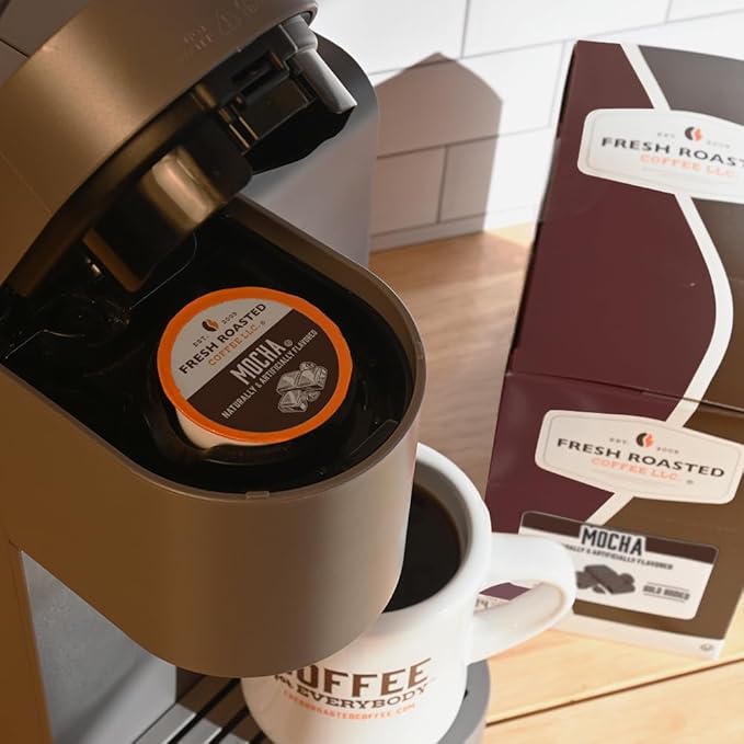 Fresh Roasted Coffee, Mocha, Flavored Coffee Pods, 96 Count
