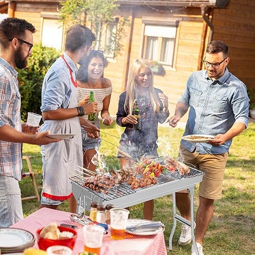 Outvita Portable Charcoal Grill, 28x13x27" Foldable Barbecue Grill
