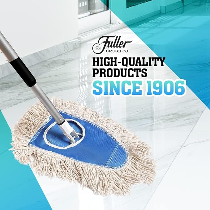 Fuller Brush Dry Mop with Adjustable Handle – Reusable Dust Mop for Hardwood, Tile, and Laminate