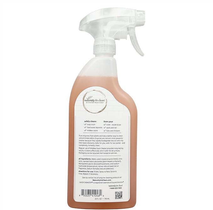 naturally it's clean Bathroom Cleaner | Toilet, Tub, Tile, Shower & Sink | Plant-Based Enzymes | Removes Soap Scum & Hard Water Buildup | Odor Eliminator | Septic Safe | Made in USA - 2 Pack