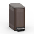 TrashAid Slim Bathroom Trash Can with Lid Soft Close, 6 Liter/1.6 Gallon Stainless Steel Small Garbage Can with Removable Inner Bucket, Step Pedal, Slim Wastebasket for Toilet, Office, Bedroom, Brown