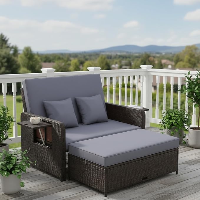 Tangkula Patio Rattan Daybed