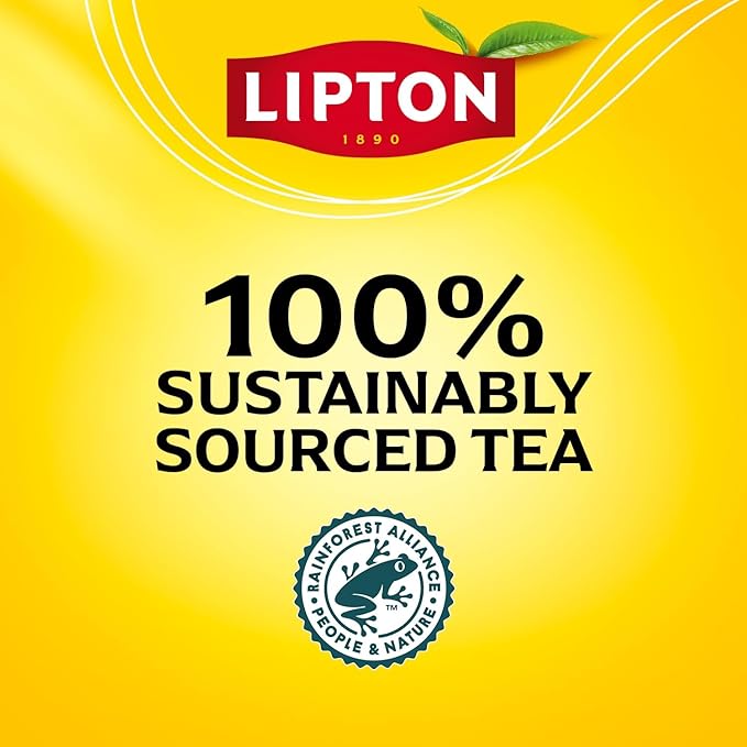 Lipton Black Tea Bags, Hot or Iced High Caffeine Tea, 240 Total Bags (20ct - Pack of 12)