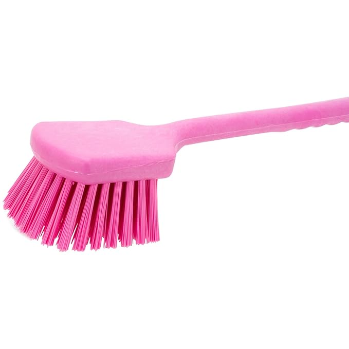 SPARTA 40501EC26 Plastic Large Scrub Brush, Kitchen Brush, Utility Brush With Long Handle For Cleaning, 20 Inches, Pink, (Pack of 6)