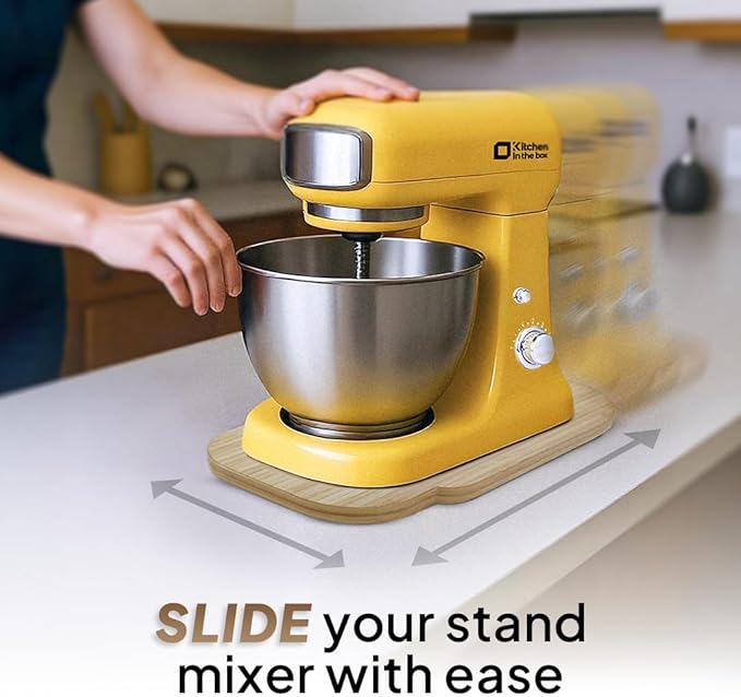 Ibyx Elegant Sliding Tray - Compatible with 3.2 Qt Kitchen In The Box Stand Mixers and Other Heavy Appliances (Natural)