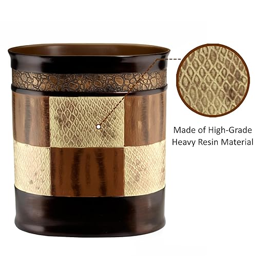 Decorative Trash Can for Bathroom, Office & Bedroom - 2.1 Gallons Stylish & Small Trash Can for Dorms, Desktop & Restroom - Chic Waste Basket for Compact Spaces, Zambia