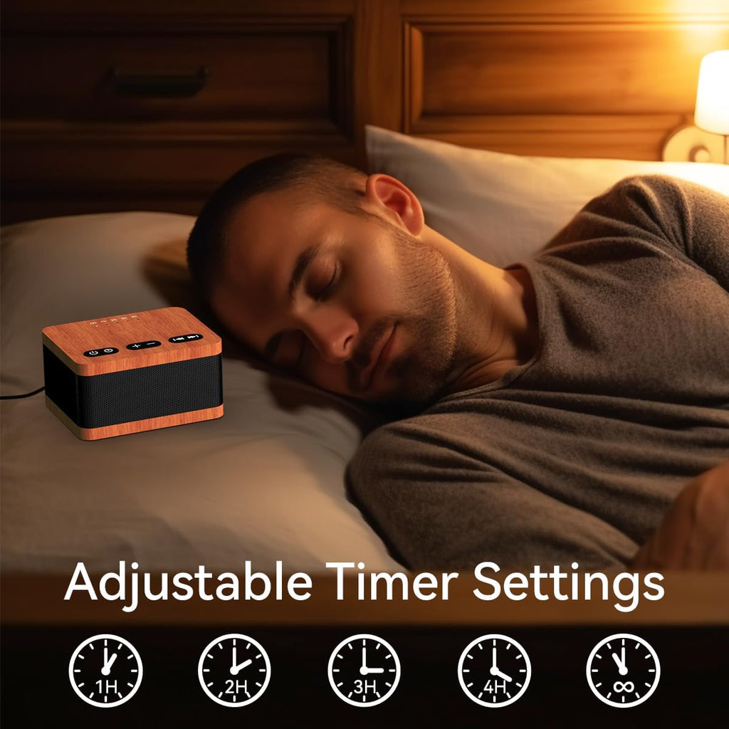 Sound Machine White Noise Machine with 30 Soothing Sounds 36 Levels Volume 5 Timers and Memory Function Effectively Blocks Noise Ideal Sleep Machine for Baby Kids Adults… (Wood Grain)