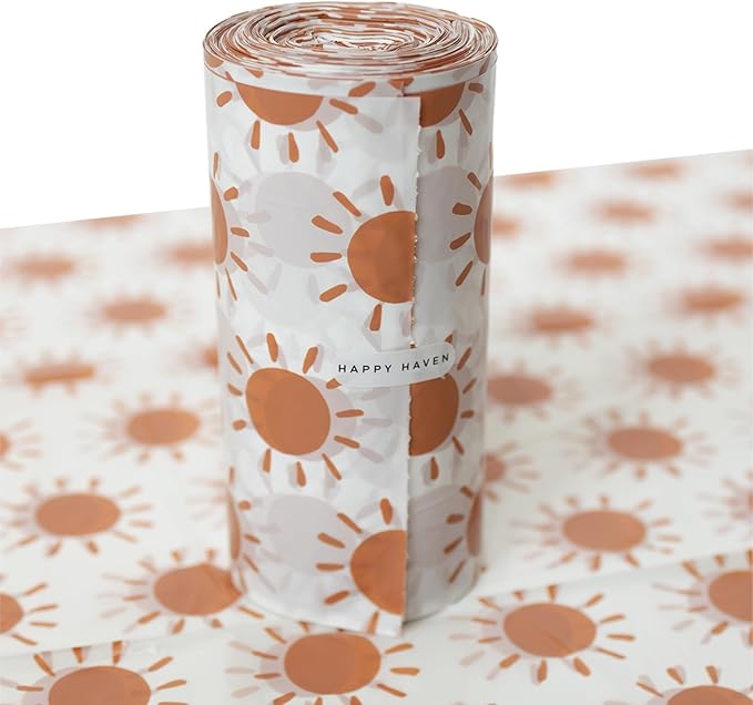 Happy Haven Bathroom Trash Bags for 2,3,4 Gallon Trash Can, Small Garbage Bags - Bedroom & Bathroom, Decorative Cute Wastebasket Liner - 50 Count (Sunshine Sublime)