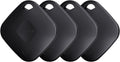 Real-time Positioning Air Tracker Tag, Key Finder, Work with Google Find Hub(Only for Android, Not for iOS), Bluetooth Tracker for Luggage, Backpack etc, 4 Pack Black