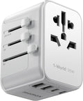 MOMAX European Travel Plug Adapter, 35W PD Fast Charging, Universal Travel Adapter with 3 USB-C and 2 USB-A Ports, International Power Adapter for Most Europe, USA, Japan, Australia (Type C/A/G/I)