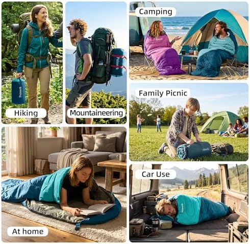 Lightweight Compact Sleeping Bag for Adults & Kids Camping Backpacking Warm
