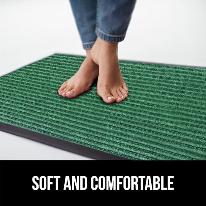 GORILLA GRIP Traffic Guard Door Mat, 72x48, Heavy Duty Welcome Mats, Commercial Office Space Doormat, Waterproof, Fade Resistant, Strong Rubber Backing, Low Profile, Shoe and Boot Scraper, Green