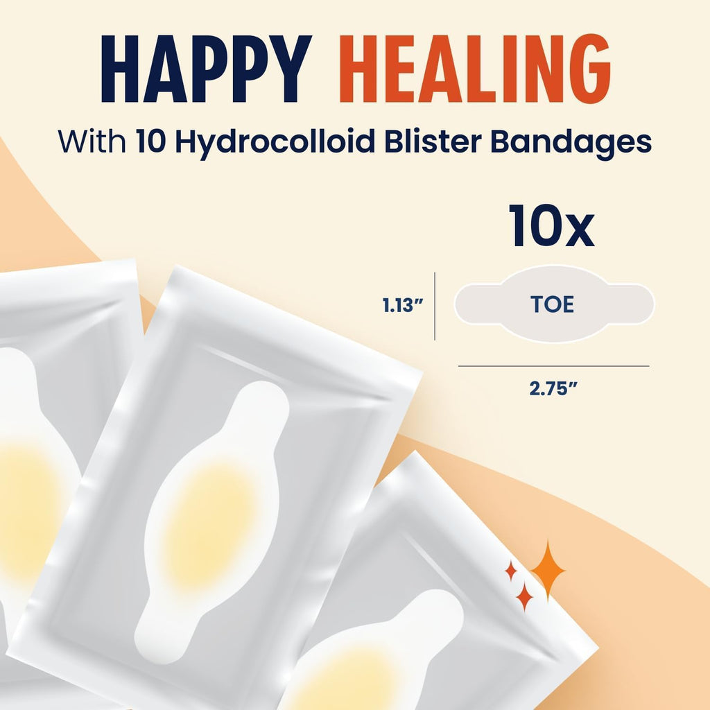 Dr. Frederick's Original Better Blister Bandages - 24 ct - Healing Blister Pads - Grab-N-Go - Water Resistant - 40% More Cushioning - Hydrocolloid - Feet, Toe, & Heel Blister Prevention - Toe Pack