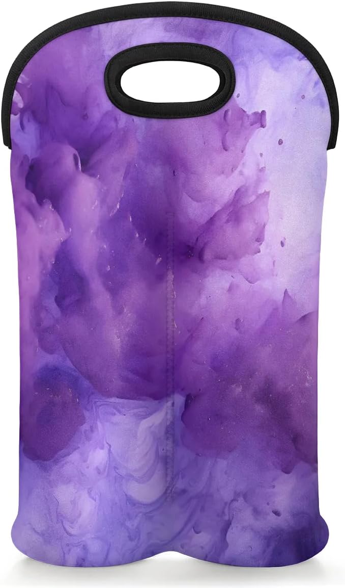 Wine Carrier Tote Personalized Bag for 2 Bottles - Neoprene Wine Bottle Holder with Carry Handle, Wine Protective Bag Insulated Bag Beer Cans Water Bottle Holder for Travel Picnic,Style9