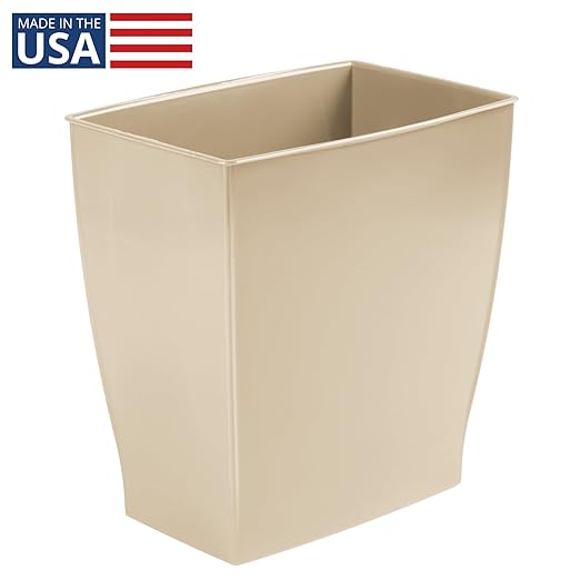 iDesign Small Bathroom Trash Can, Ideal for Primary and Guest Bathroom or Office, Brown, Made in USA
