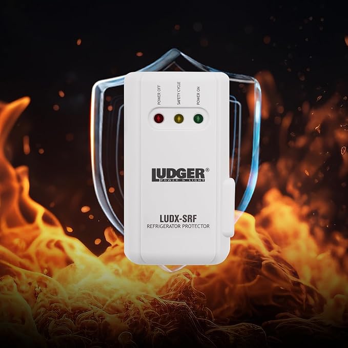 Ludger Power Surge Protector for Appliances (LUDX-SRF), ETL Certified, Unique Side Socket, Connects to All Types of AC, Reliable AC Protection, 4-Minute Safety Cycle, 3 Modes LED Indicator