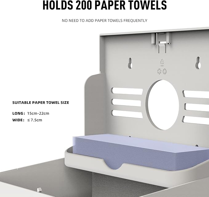 Paper Towel Dispenser Wall Mount, Adhesive No Drilling Multifold Trifold C Fold Commercial Hand Towel Dispenser,Gold