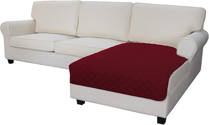 Easy-Going Sectional Couch Covers for Dogs L Shape Sofa Cover Reversible Sofa Slipcover Chaise Lounge Cover Furniture Protector Cover for Pets Dog Cat (42 x 52 inches, Christmas Red/Christmas Red)