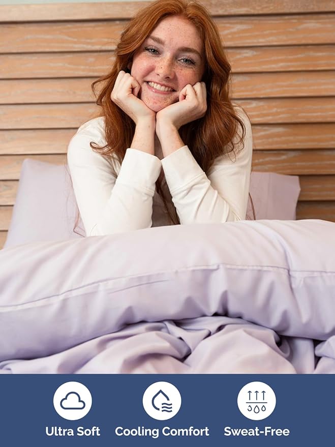 Extra Deep Pocket Twin Sheets - 3 Piece Breathable & Cooling Bed Sheets - Hotel Luxury Sheet Set - Soft, Wrinkle Free & Comfy - Easily Fits Extra Deep Mattresses - Deep Pocket Light Lavender Sheets