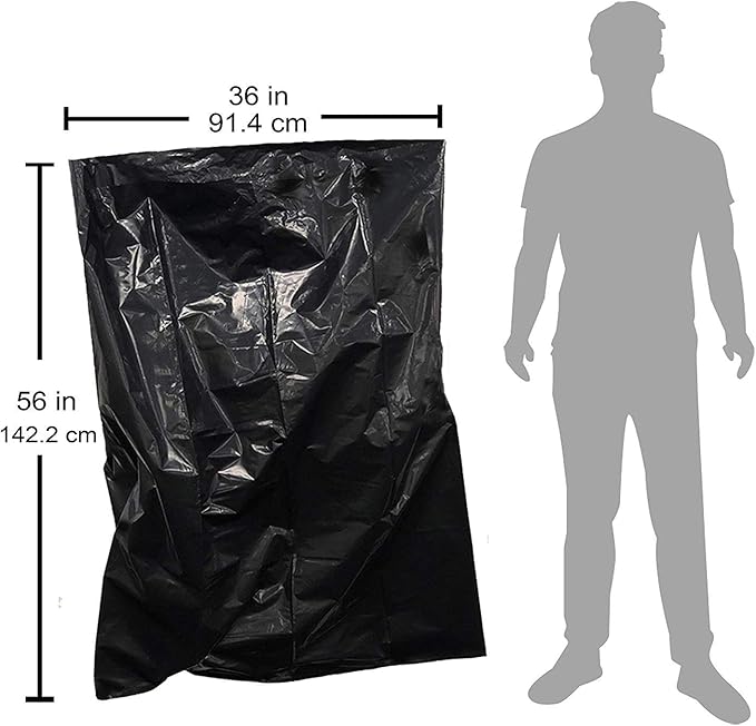 Reli. Contractor Garbage Bags 55 Gallon | 20 Trash Bags | Heavy Duty | Black Contractor