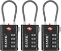 ANVIL 4 Digit Luggage Locks, TSA Locks for Luggage, Advanced TSA008 core, Alert Indicator for Your Travel Lock, Suitcase Lock. (3, Black)